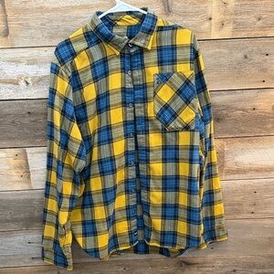 Under Armour Yellow and Blue Checkered Shirt